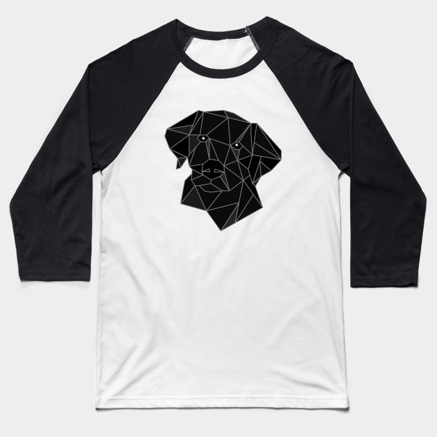 Labrador Black Stained Glass Baseball T-Shirt by inotyler